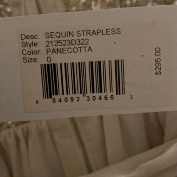 NWT! REBECCA TAYLOR Size 0 Strapless Sequin Chiffon Satin Mini Party Dress!!! - Picture 11 of 11